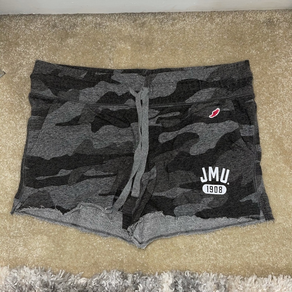 JMU league camo shorts